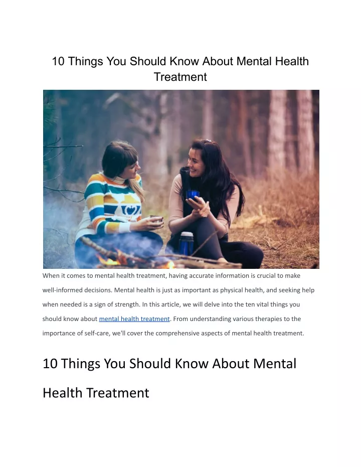10 things you should know about mental health