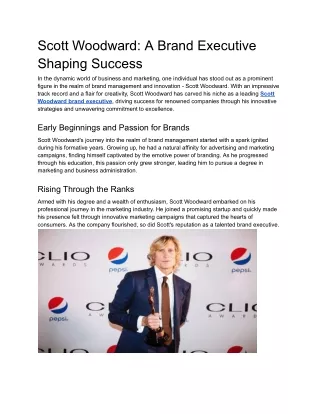 Scott Woodward_ A Brand Executive Shaping Success