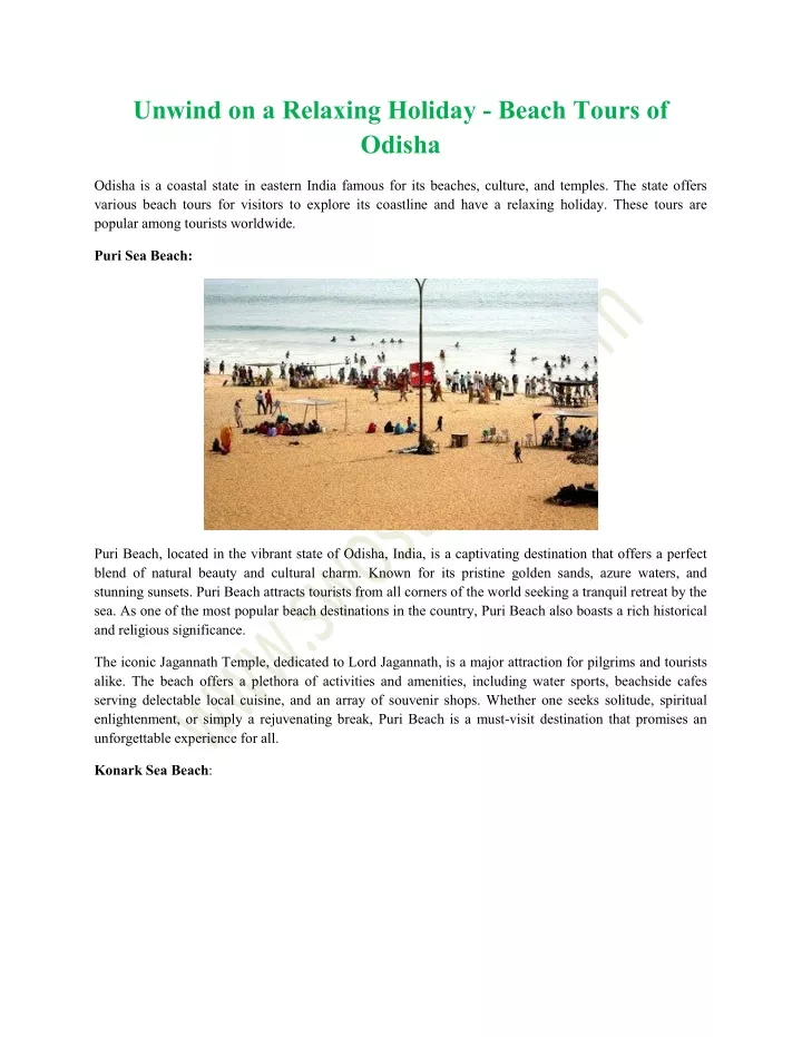 unwind on a relaxing holiday beach tours of odisha