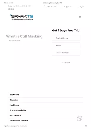 Call Masking Solutions by SparkTG