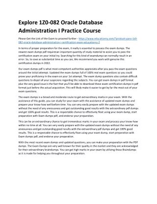 explore 1z0 082 oracle database administration