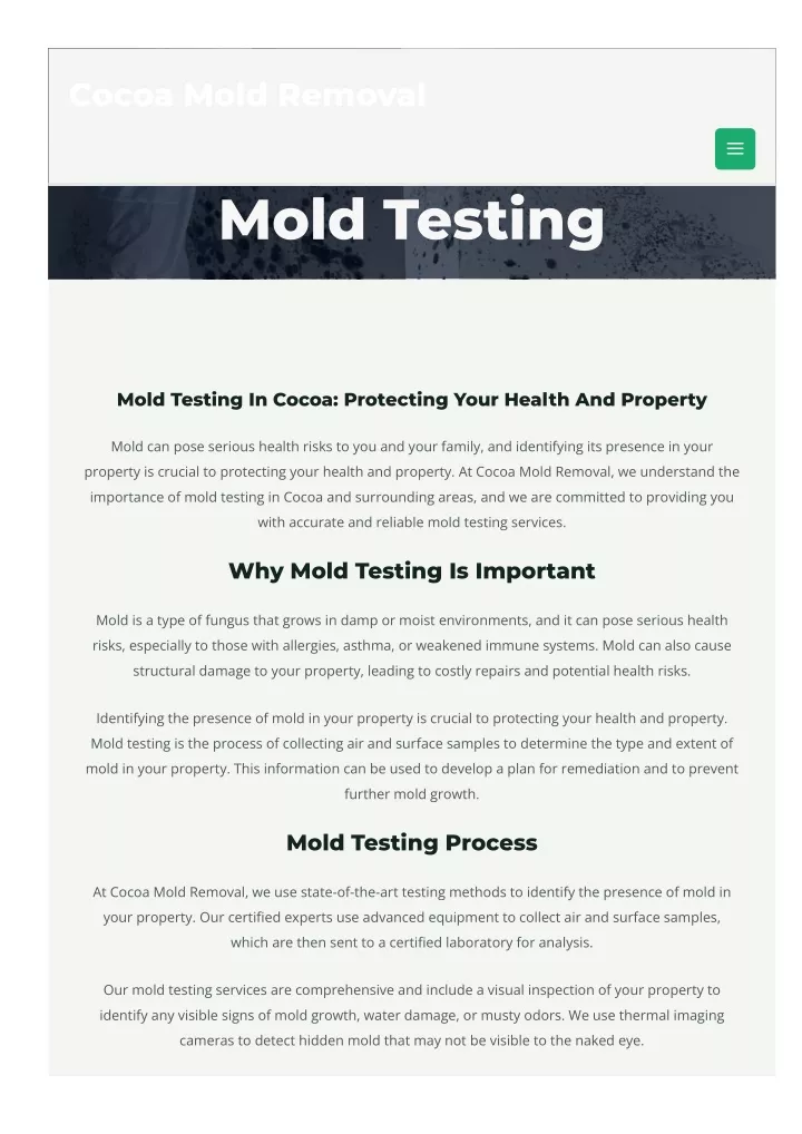 cocoa mold removal