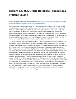 explore 1z0 006 oracle database foundations