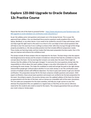 explore 1z0 060 upgrade to oracle database