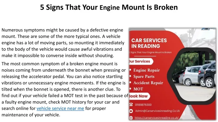 5 signs that your engine mount is broken