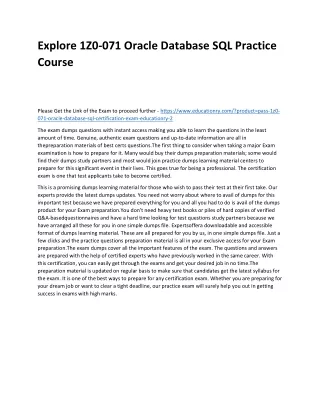 explore 1z0 071 oracle database sql practice
