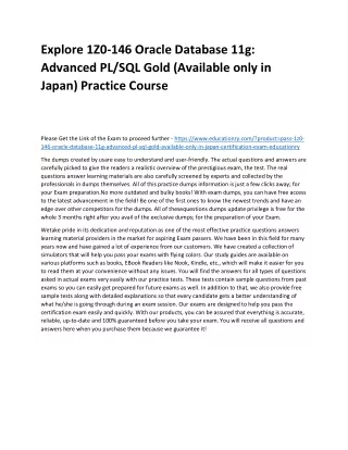 explore 1z0 146 oracle database 11g advanced