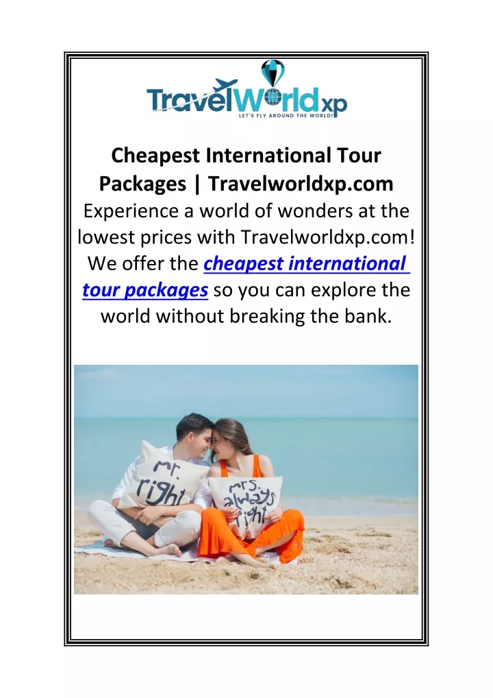 cheapest international tour packages