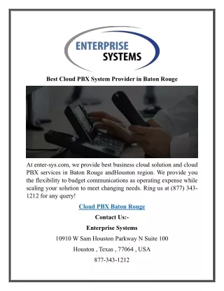 Best Cloud PBX System Provider in Baton Rouge