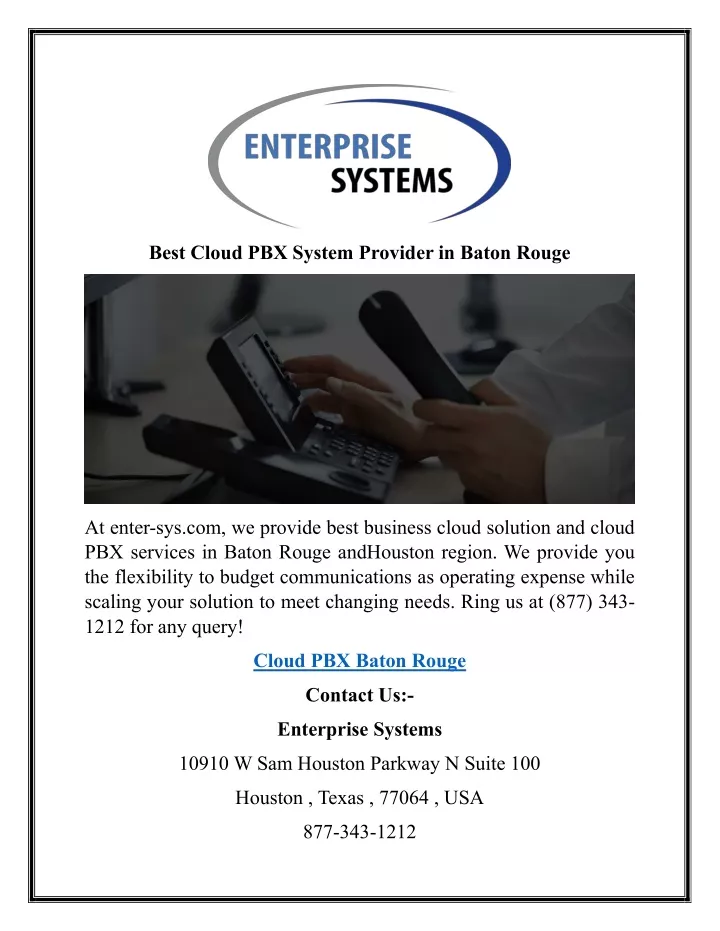 best cloud pbx system provider in baton rouge