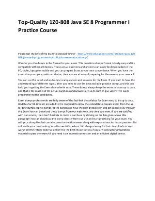 top quality 1z0 808 java se 8 programmer