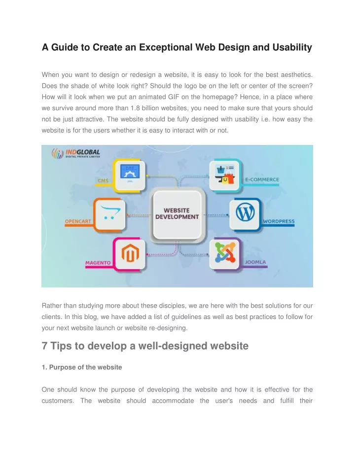 a guide to create an exceptional web design