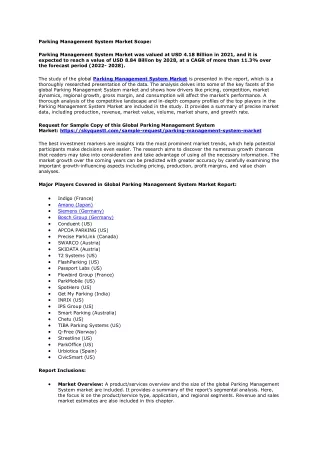 parking management system market scope