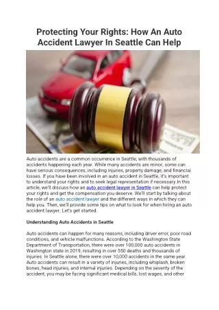 Protecting Your Rights - How An Auto Accident Lawyer In Seattle Can Help