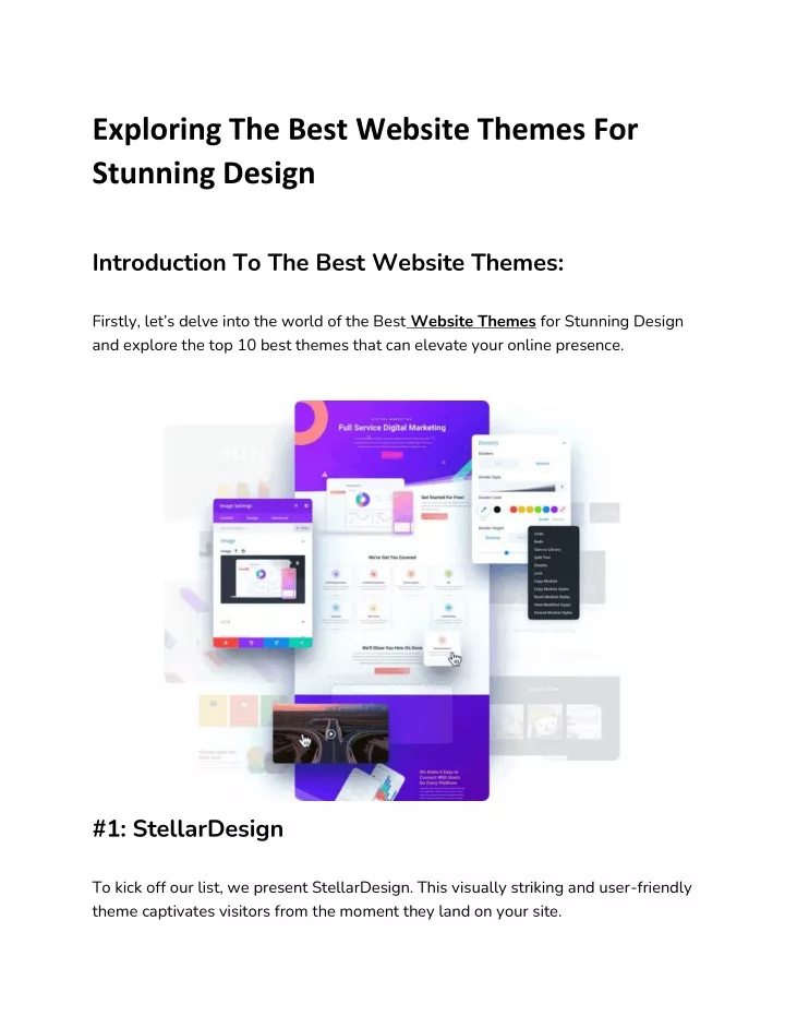exploring the best website themes for stunning