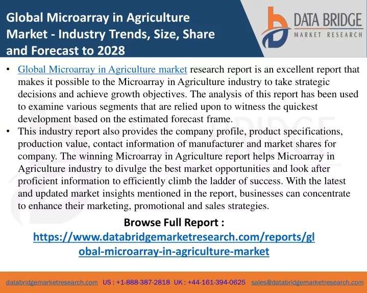 global microarray in agriculture market industry