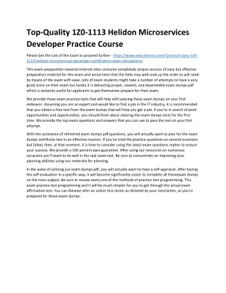 top quality 1z0 1113 helidon microservices