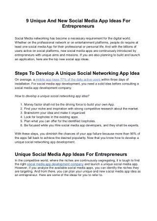 9 unique and new social media app ideas for entrepreneurs