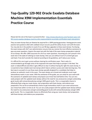 top quality 1z0 902 oracle exadata database