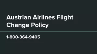 Austrian Airlines Flight Change Policy & Reschedule