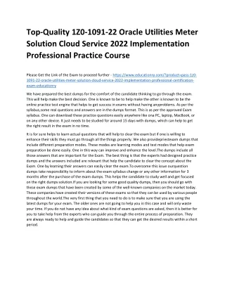 top quality 1z0 1091 22 oracle utilities meter