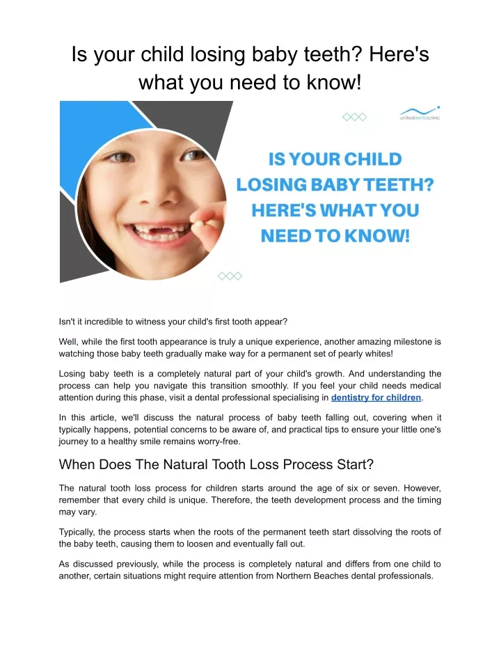 is your child losing baby teeth here s what