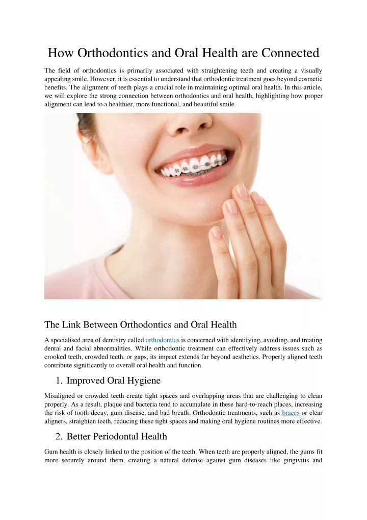 how orthodontics and oral health are connected