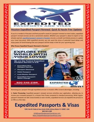 Houston Expedited Passport Renewal Quick & Hassle-Free Updates