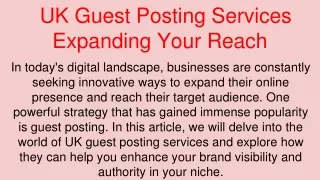 UK Guest Posting Services Expanding Your Reach