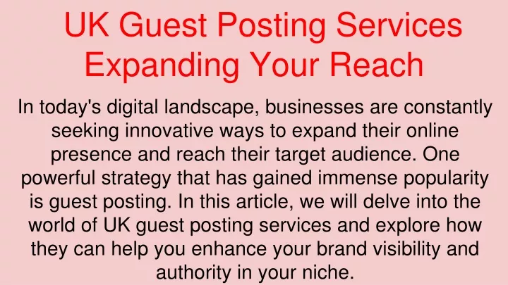 uk guest posting services expanding your reach