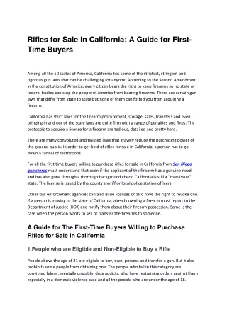 Rifles for Sale in California_ A Guide for First-Time Buyers