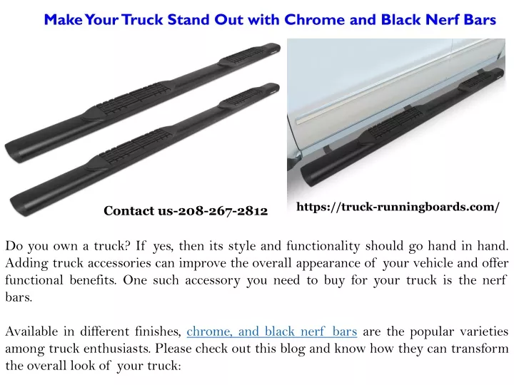 make your truck stand out with chrome and black