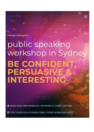 Public Speaking Workshop  Presentation Training Sydney