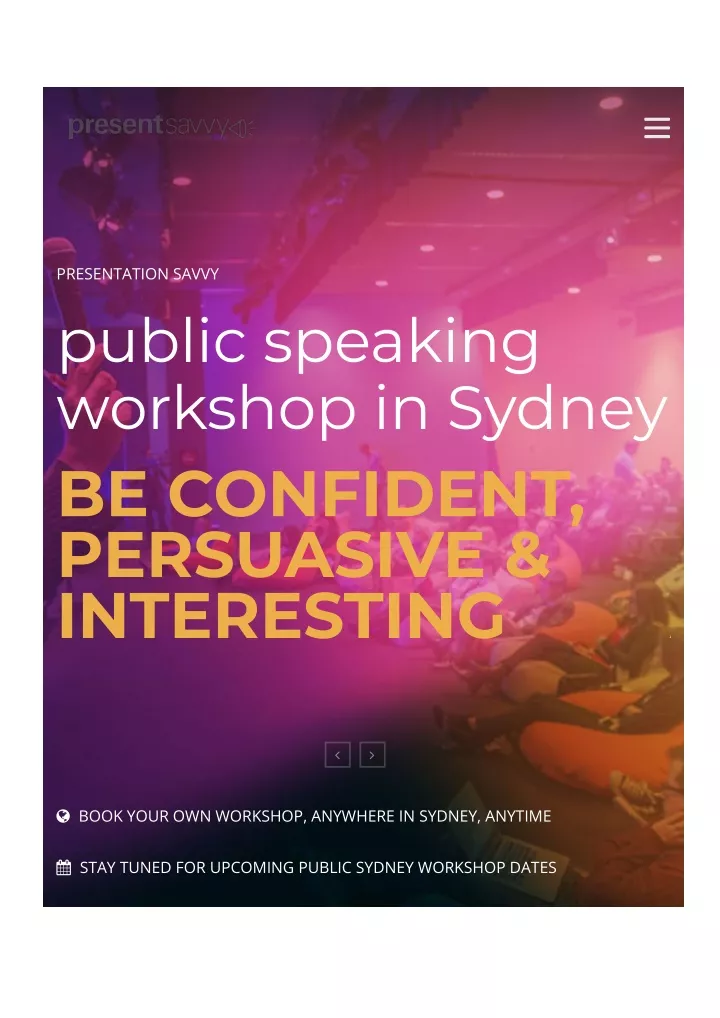 presentation savvy public speaking workshop