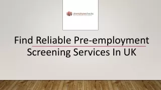 Get Efficient Pre-Employment Screening Services