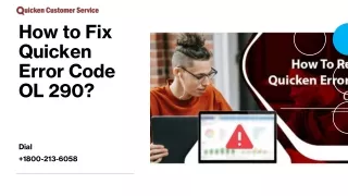How to Fix Quicken Error Code OL 290?