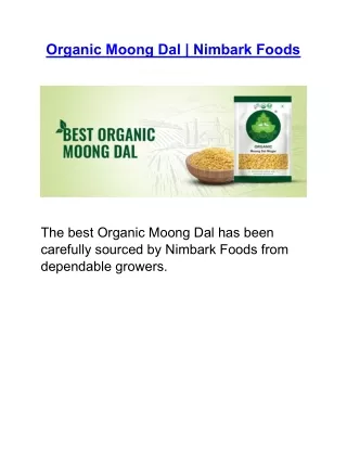 Organic Moong Dal | Nimbark Foods