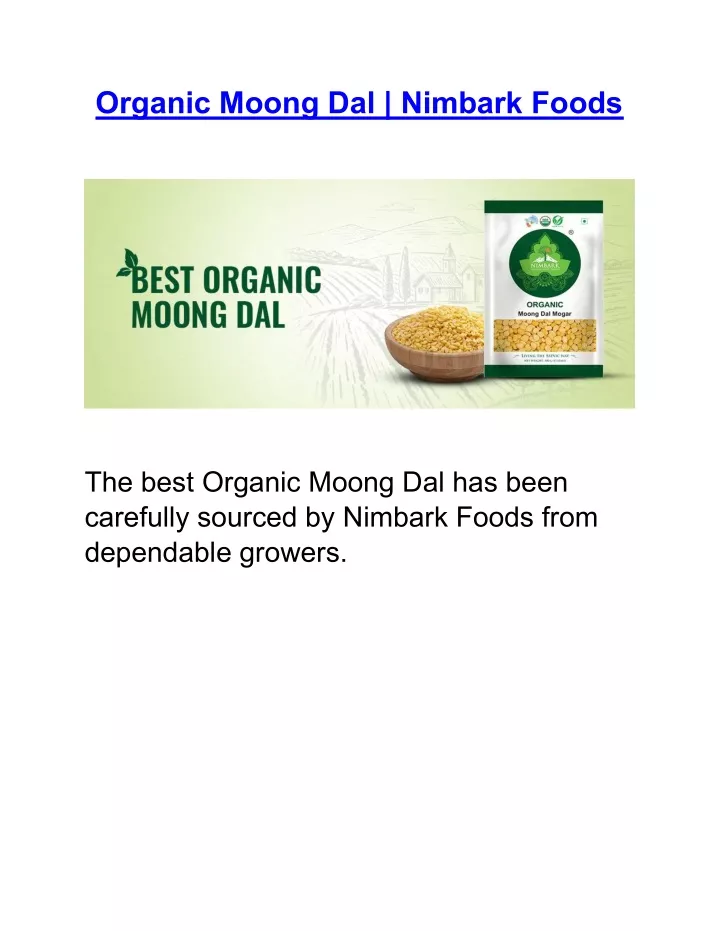 organic moong dal nimbark foods