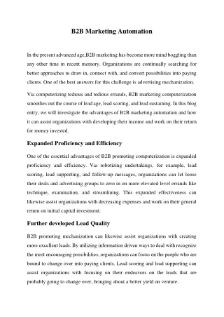 b2b marketing automation