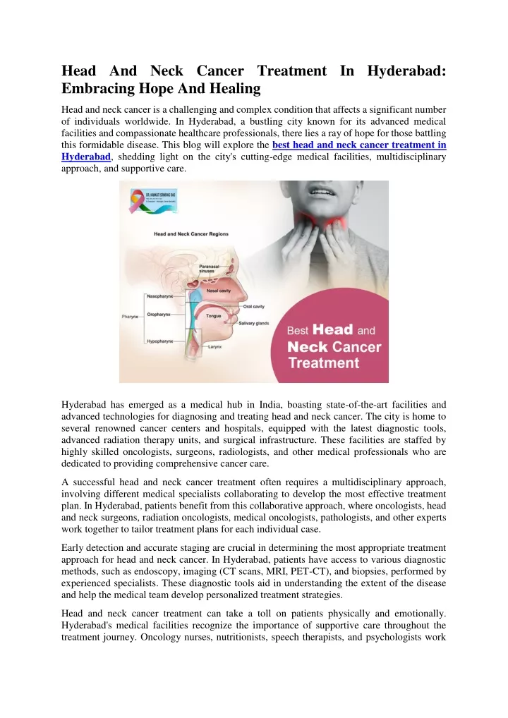 head and neck cancer treatment in hyderabad