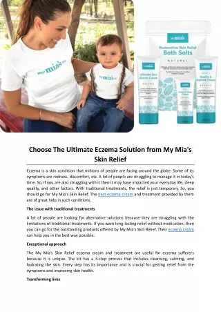 Choose The Ultimate Eczema Solution from My Mia's Skin Relief