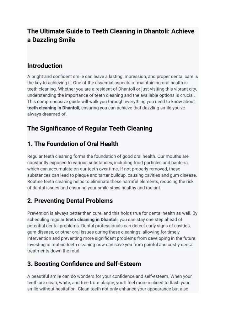 the ultimate guide to teeth cleaning in dhantoli