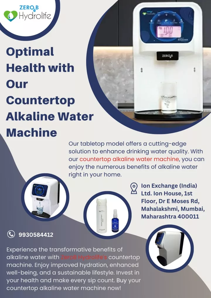 optimal health with our countertop alkaline water