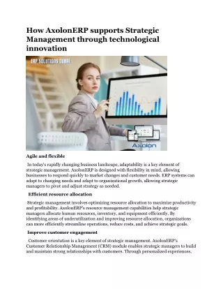 how axolonerp supports strategic management