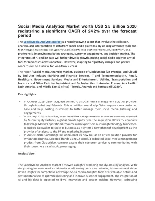 social media analytics market worth