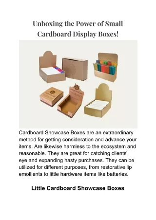 unboxing the power of small cardboard display