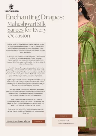Enchanting Drapes  Maheshwari Silk Sarees for Every Occasion