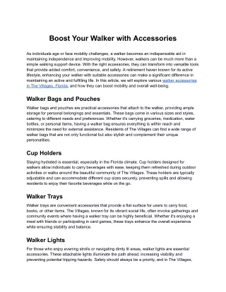 Boost Your Walker with Accessories