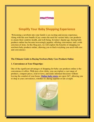 Simplify Your Baby Shopping Experience