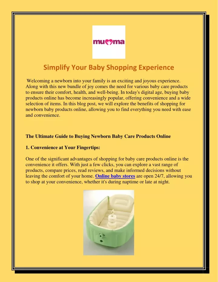 simplify your baby shopping experience